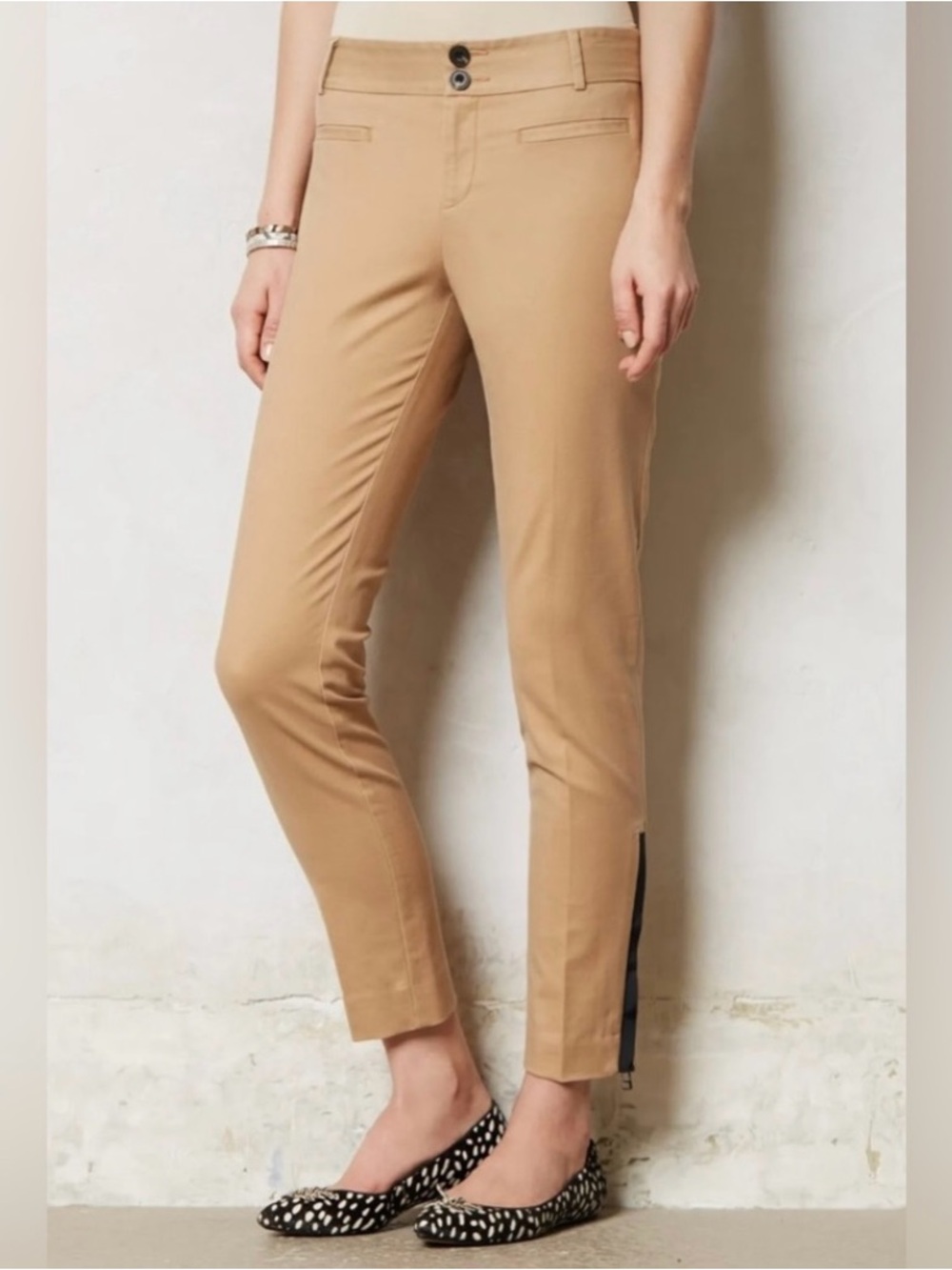 Anthropologie Cartonnier Charlie Ankle Pant Khaki 0
